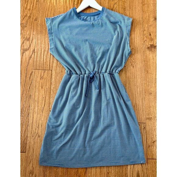 A New Day blue striped extended shoulder alone dress medium - Picture 4 of 11